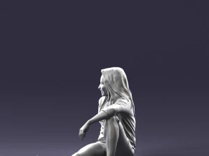 000468 Seated Casual Woman 3D Model