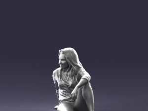000468 Seated Casual Woman 3D Model