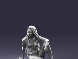 000468 Seated Casual Woman 3D Model