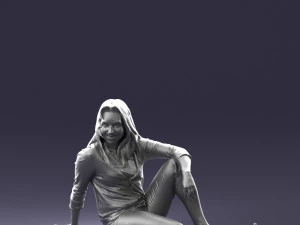 000468 Seated Casual Woman 3D Model