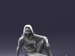 000468 Seated Casual Woman 3D Model