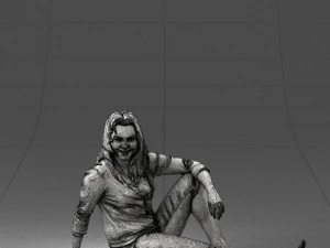 000468 Seated Casual Woman 3D Model