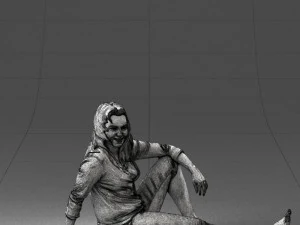 000468 Seated Casual Woman 3D Model