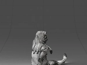 000468 Seated Casual Woman 3D Model
