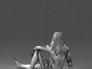 000468 Seated Casual Woman 3D Model