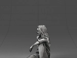 000468 Seated Casual Woman 3D Model