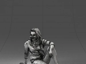 000468 Seated Casual Woman 3D Model