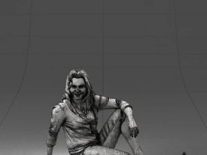 000468 Seated Casual Woman 3D Model
