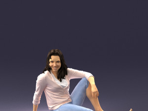 sitting girl 0134 3d print ready Model do druku 3D