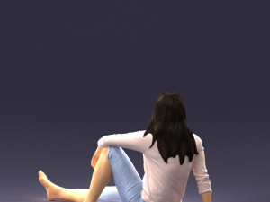 sitting girl 0134 3d print ready 3D Принт Модель