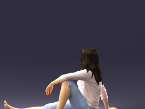 sitting girl 0134 3d print ready 3D Принт Модель