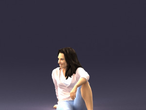 sitting girl 0134 3d print ready 3D Принт Модель