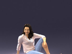 sitting girl 0134 3d print ready 3D Принт Модель