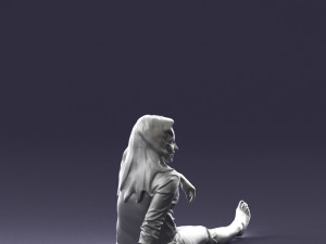 sitting girl 0134 3d print ready 3D Принт Модель