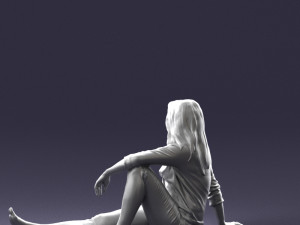 sitting girl 0134 3d print ready 3D Принт Модель