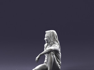 sitting girl 0134 3d print ready 3D Принт Модель