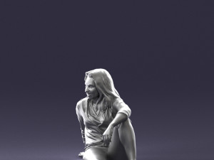 sitting girl 0134 3d print ready 3D Принт Модель