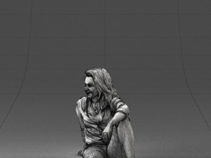 sitting girl 0134 3d print ready 3D Принт Модель
