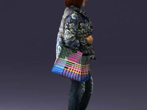 000469 Casual Woman with Shopping Bag 3D Model