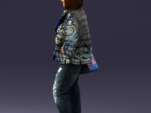 000469 Casual Woman with Shopping Bag 3D Model