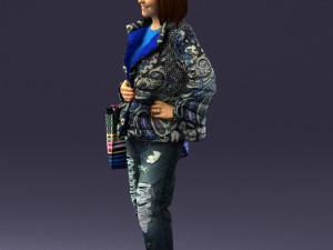woman with bag 0135 Model 3D
