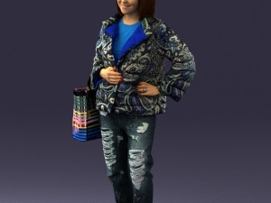 woman with bag 0135 Model 3D