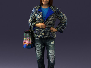 woman with bag 0135 Model 3D