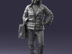 woman with bag 0135 Model 3D