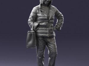 woman with bag 0135 Model 3D