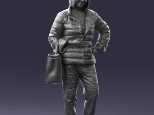 000469 Casual Woman with Shopping Bag 3D Model