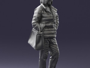 woman with bag 0135 Model 3D