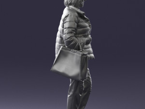 woman with bag 0135 Model 3D