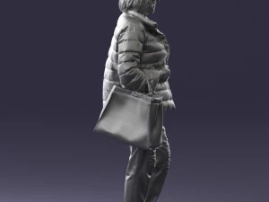000469 Casual Woman with Shopping Bag 3D Model
