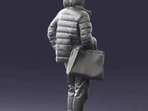 000469 Casual Woman with Shopping Bag 3D Model