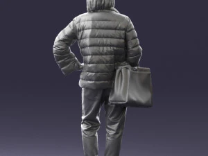 000469 Casual Woman with Shopping Bag 3D Model
