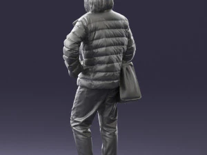 000469 Casual Woman with Shopping Bag 3D Model