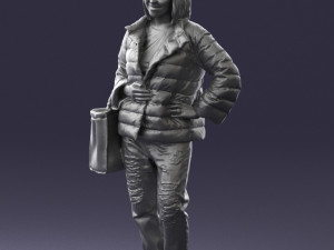 woman with bag 0135 Model 3D