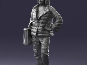 000469 Casual Woman with Shopping Bag 3D Model