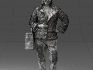 woman with bag 0135 Model 3D
