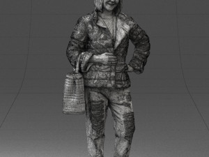woman with bag 0135 Model 3D
