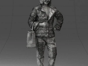 000469 Casual Woman with Shopping Bag 3D Model