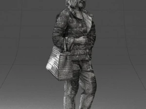 000469 Casual Woman with Shopping Bag 3D Model