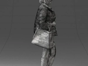 000469 Casual Woman with Shopping Bag 3D Model