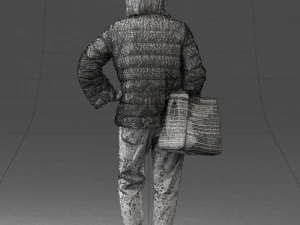 000469 Casual Woman with Shopping Bag 3D Model