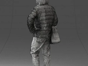 000469 Casual Woman with Shopping Bag 3D Model