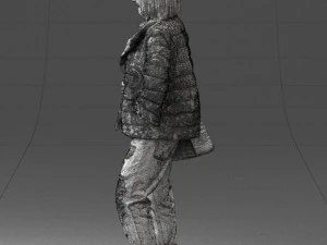 000469 Casual Woman with Shopping Bag 3D Model