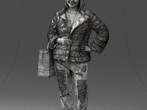 woman with bag 0135 Model 3D