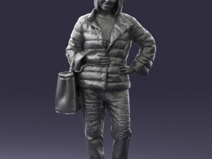 woman with bag 0135 3d print ready 3Dプリントモデル