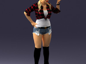 woman in shorts 0139 3D Model