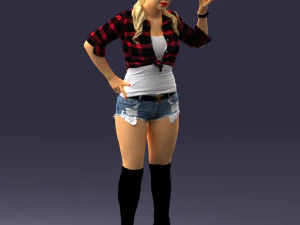 000473 Woman Showing Peace Sign 3D Model